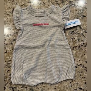 NWT Carter's Gray Stripe Mommas Mini Baby Romper